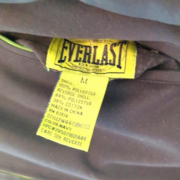 Everlast Reversible Jacket Navy Blue  Green Trim White Stripe Size M Women's - Picture 6 of 7